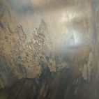 Black marmorino antique gold wax venetian plaster