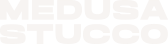 Medusa Stucco text logo stacked