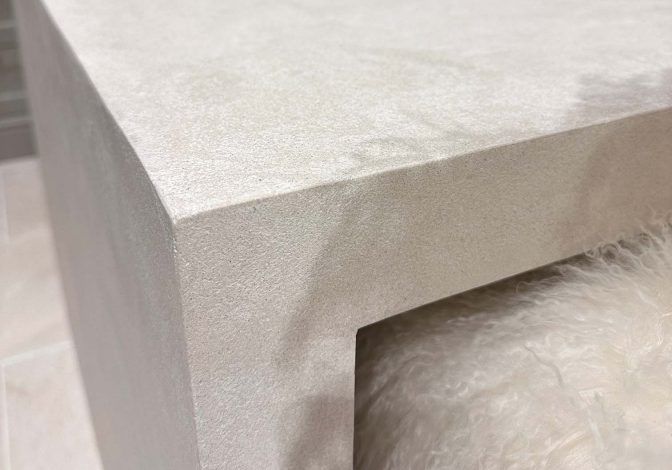 Microcement worktop with built-in sink
